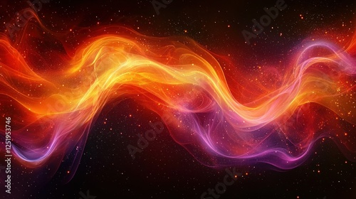 Cosmic fire wave energy flow, nebula background, abstract art
