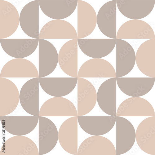 Seamless abstract, geometric pattern on a beige background