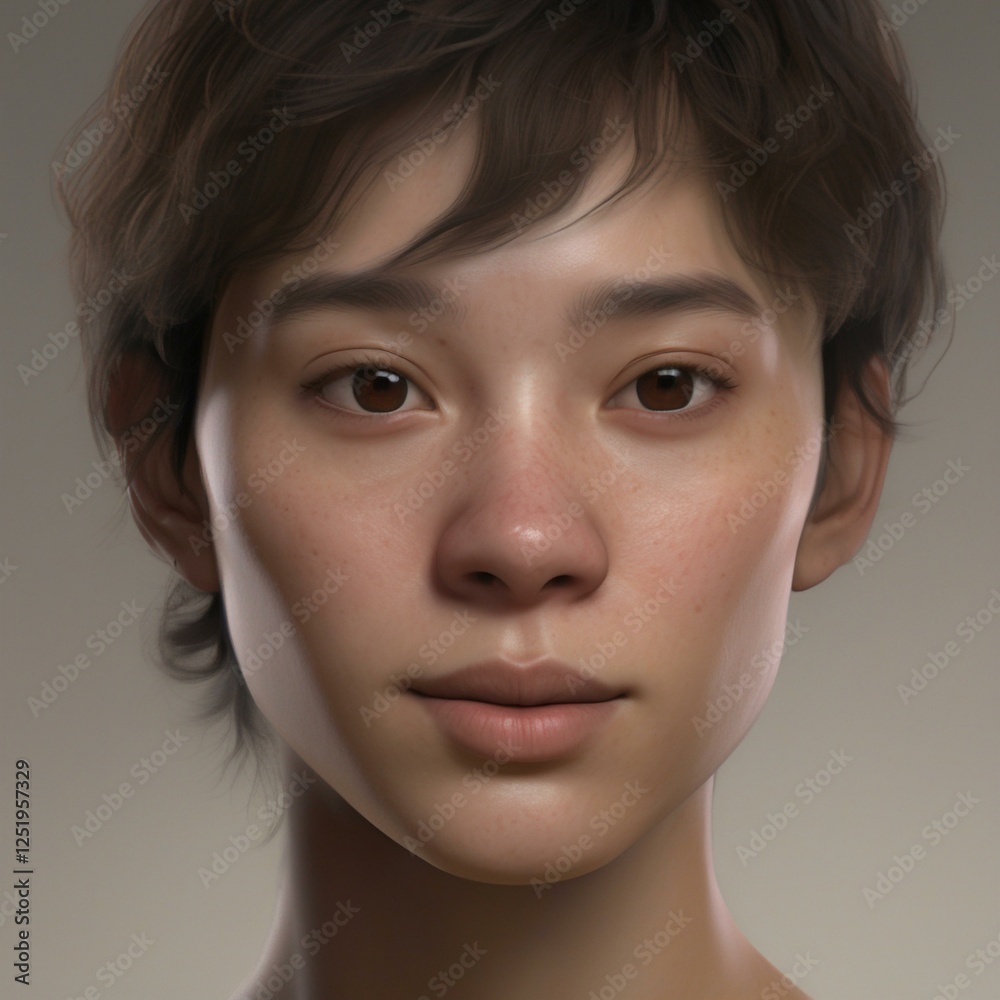 A highly detailed, hyper-realistic close-up portrait of an AI-generated human face. This digital artwork features lifelike skin textures, expressive eyes, and natural lighting. A highly detailed, hyper-realistic close-up portrait of an AI-generated human face. This digital artwork features lifelike skin textures, expressive eyes, and natural lighting.