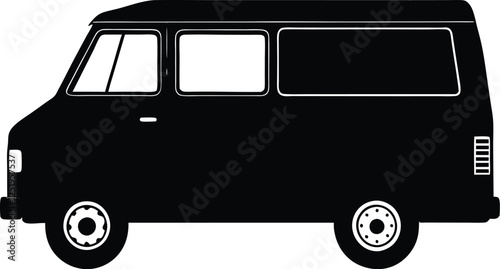 van silhouette on white background