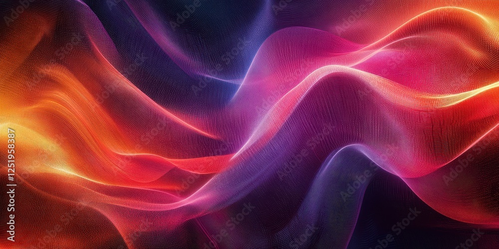 Obraz premium Wavy multicolored abstract design featuring gradient mesh light effects