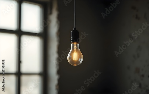 Wallpaper Mural Light bulb hanging from the ceiling in a dimly lit room Torontodigital.ca