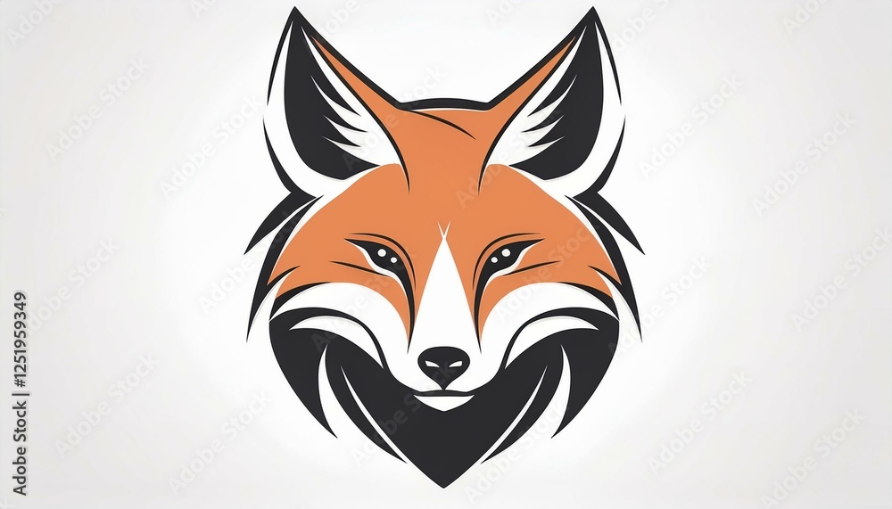 Obraz premium A head of a fox symbol cartoon illustration 