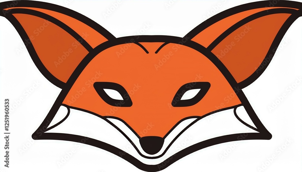 Obraz premium A head of a fox symbol cartoon illustration 