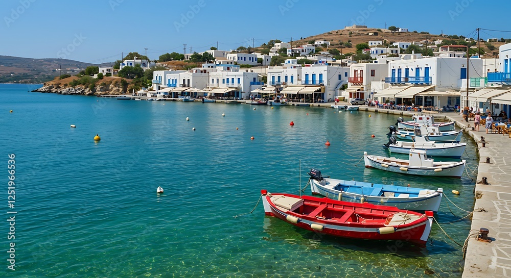 Harbour with fishing boats in Mykonos Harbour with fishing boats in Mykonos