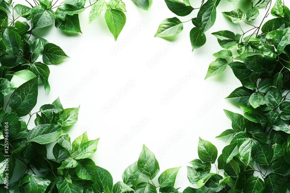 Plant border frame framing element on white background Plant border frame framing element on white background