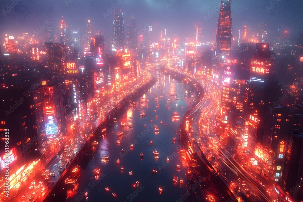 Futuristic city at night, glowing with neon and holograms, exuding high-tech energy. Ideal for ads, tech content, cyberpunk games, or articles on smart cities' future. Futuristic city at night, glowing with neon and holograms, exuding high-tech energy. Ideal for ads, tech content, cyberpunk games, or articles on smart cities' future.
