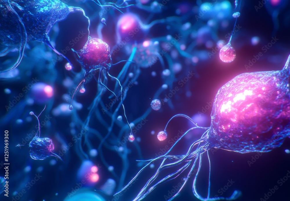 Abstract Glowing 3D Biological Cells Abstract Glowing 3D Biological Cells