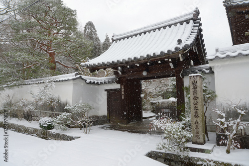 雪の南禅寺　真乗院の山門　京都市左京区 photo