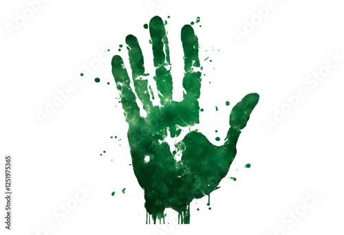 wet illustration hand spot finger background silhouette print technological gesture graphic abstract splatter isolated grunge vector green ink element creative stain design handprint texture paint