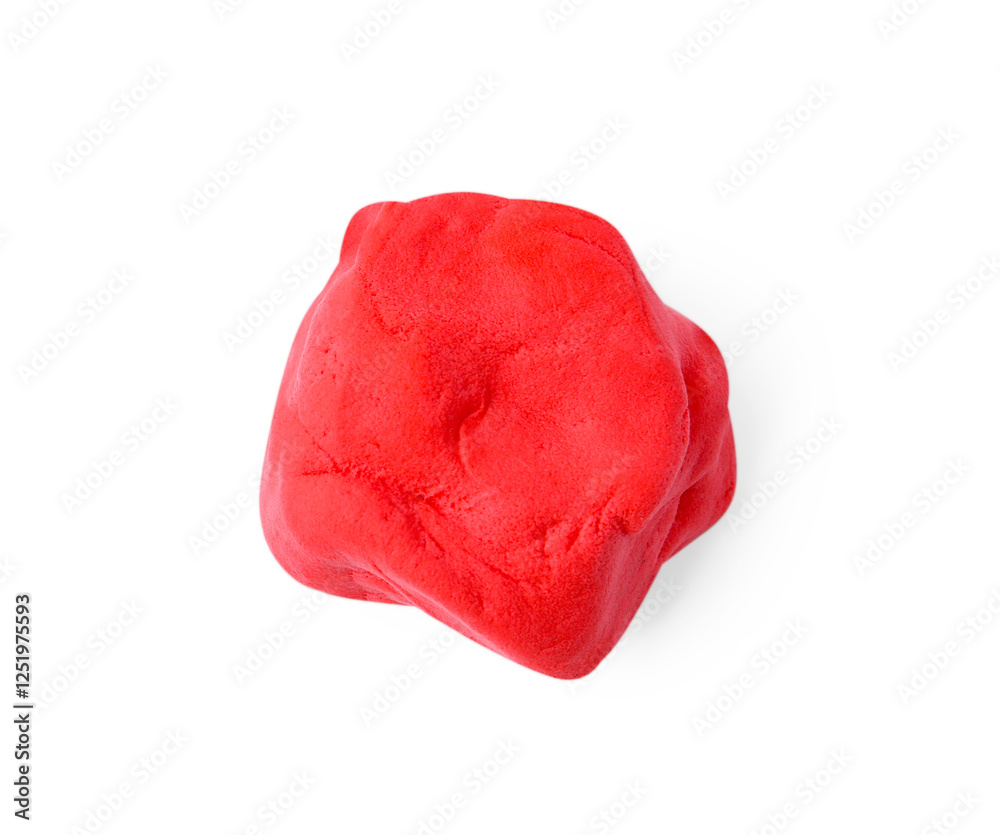 Bright red play dough isolated on white, top view Bright red play dough isolated on white, top view