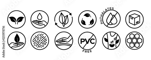 Ecology conservation eco friendly save world vector symbols. Set of icons.