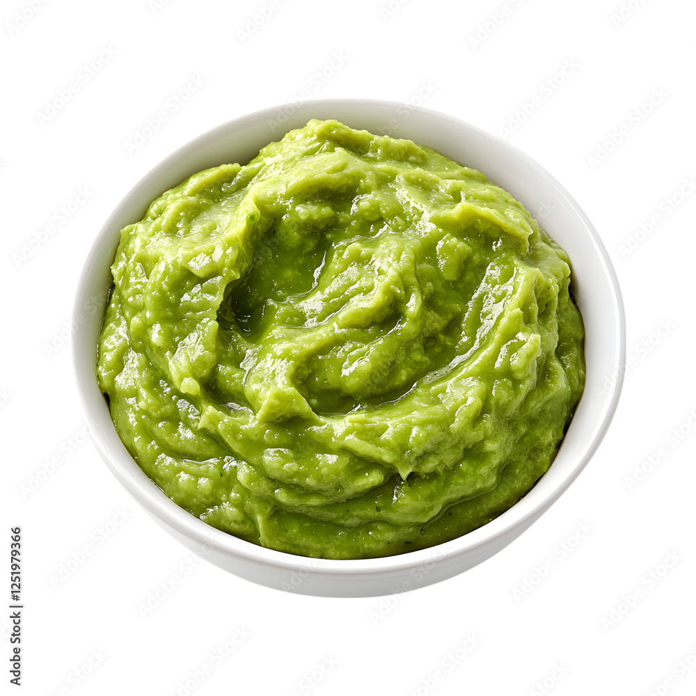 Avocado Chutney in a Bowl Isolated on Transparent Background Avocado Chutney in a Bowl Isolated on Transparent Background