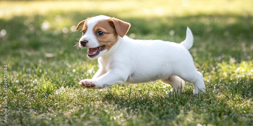 Adorable Jack Russell Terrier Puppy Playing in the Grass Adorable Jack Russell Terrier Puppy Playing in the Grass