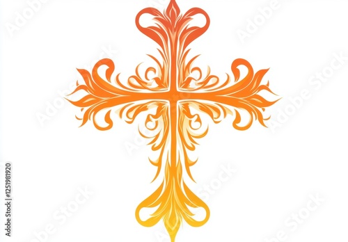 Ornamental Orange Cross Design photo