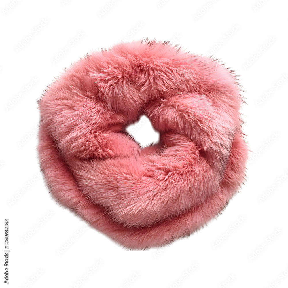 Faux Fur Muffler in Soft Pink Isolated on Transparent Background Faux Fur Muffler in Soft Pink Isolated on Transparent Background