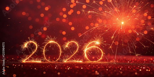 Bright New Year 2026  Fireworks Celebration in the Night Sky