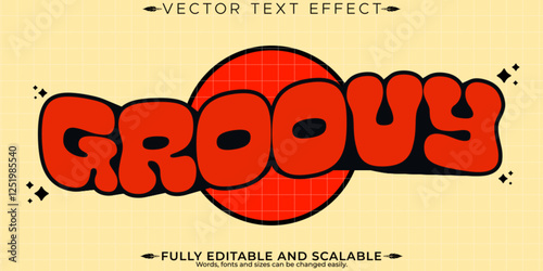 Retro sticker text effect, editable 70s and 80s text style
