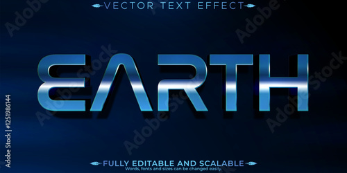 Earth editable text effect, editable planet and globe text style