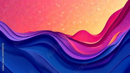 Harmonious Video Of Abstract Landscape With Gentle Waves And Soft Gradients, Creating A Sense Of Balance And Peace.