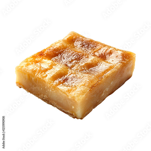 Basbousa Dessert Piece Isolated on Transparent Background photo