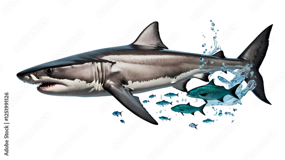 Naklejka premium shark isolated on white background