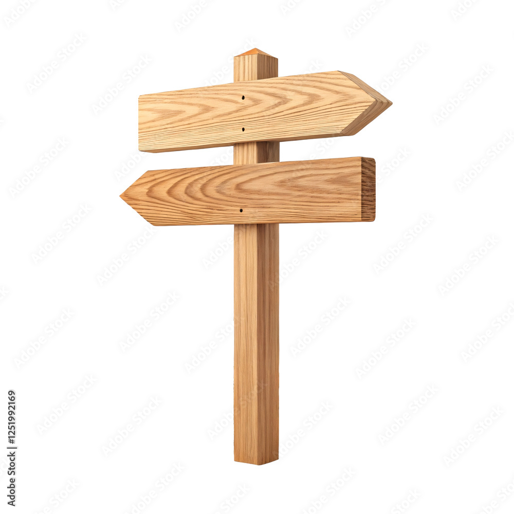 Blank Wooden Direction Sign on Grass Blank Wooden Direction Sign on Grass