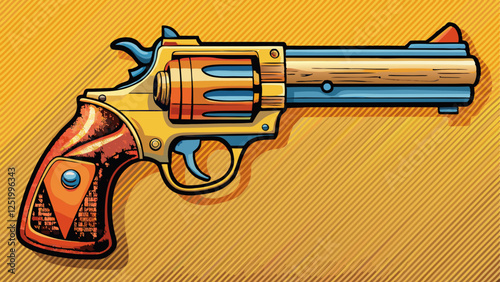 357 Magnum Revolver isolated vector graphic as print template