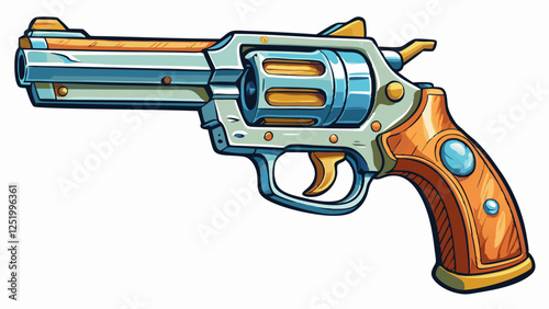 357 Magnum Revolver isolated vector graphic as print template