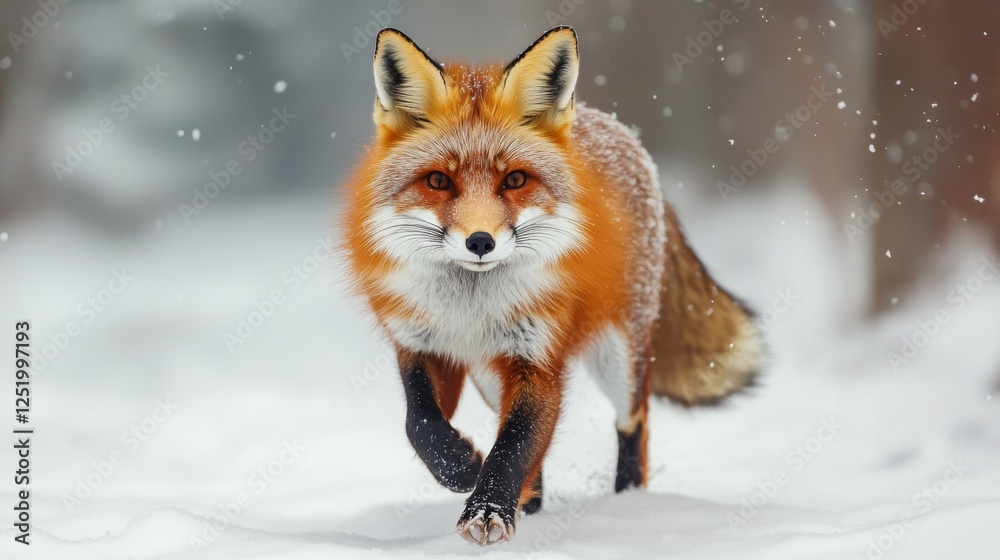 Majestic Red Fox in a Winter Wonderland: A Stunning Wildlife Capture Majestic Red Fox in a Winter Wonderland: A Stunning Wildlife Capture