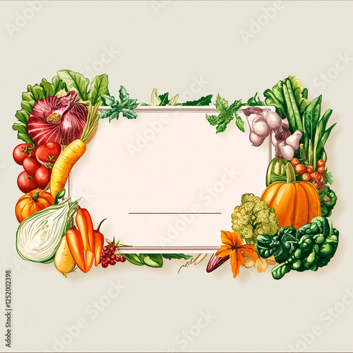 gift certificate design without inscriptions, voucher for vegetable shop or vegetable fair, loyalty cards or discount cards