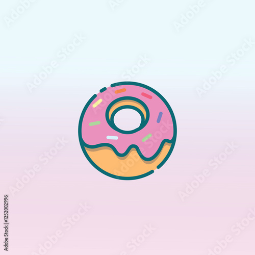 Cute Donut Icon Vector Illustration