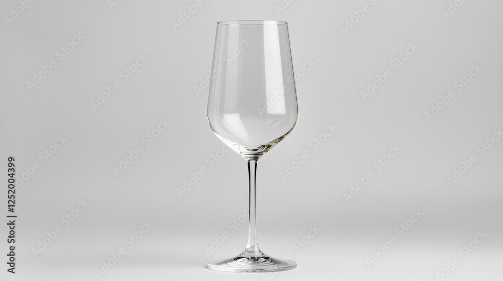 Fototapeta premium Empty Wine Glass on Gray Background, Product Photography, Studio Shot, Use for Catalog or Website