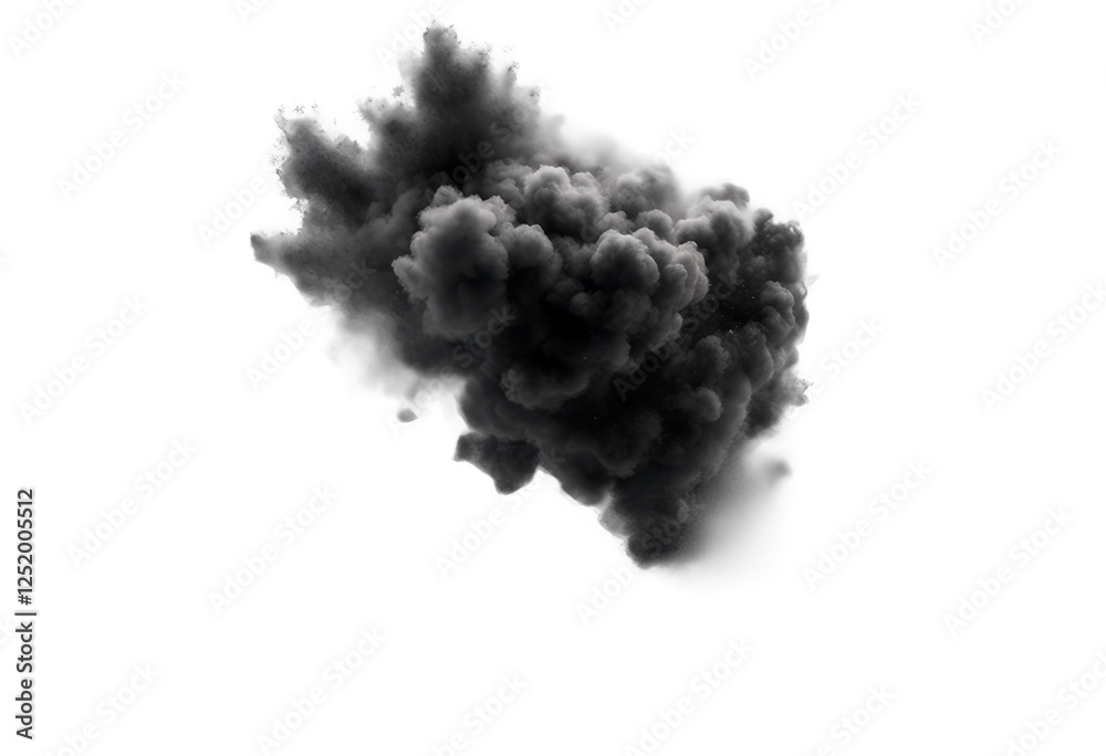 white powder charcoal background isolated texture black dust explosion