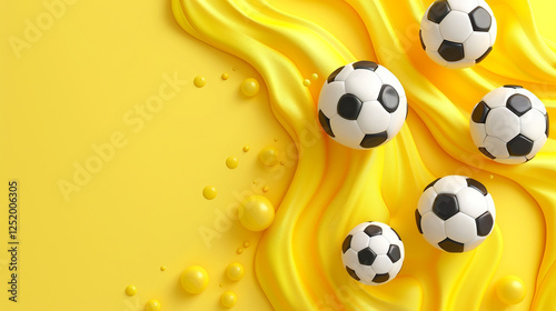 soccer ball on a yellow background