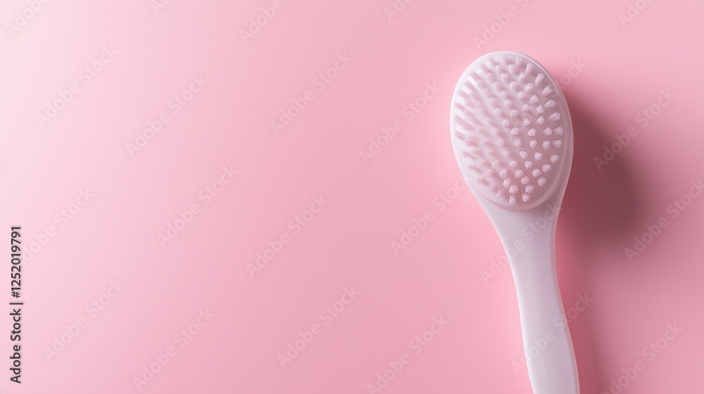 A delicate cleansing brush foams up as it softly washes the face, set against a pastel pink backdrop for a fresh and clean feel. A delicate cleansing brush foams up as it softly washes the face, set against a pastel pink backdrop for a fresh and clean feel.