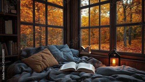Cozy Autumn Reading Nook by the Window
