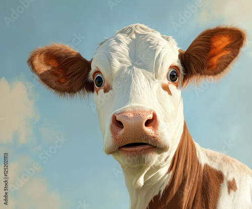 Curious Cow Portrait - A Whimsical Animal photo