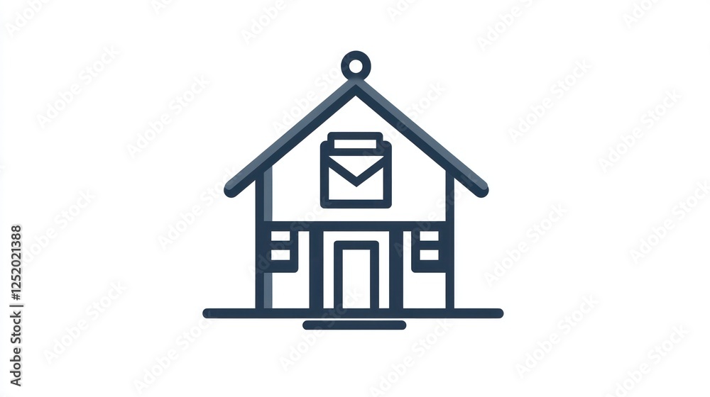 Simple Line Art Postal Office Icon Simple Line Art Postal Office Icon