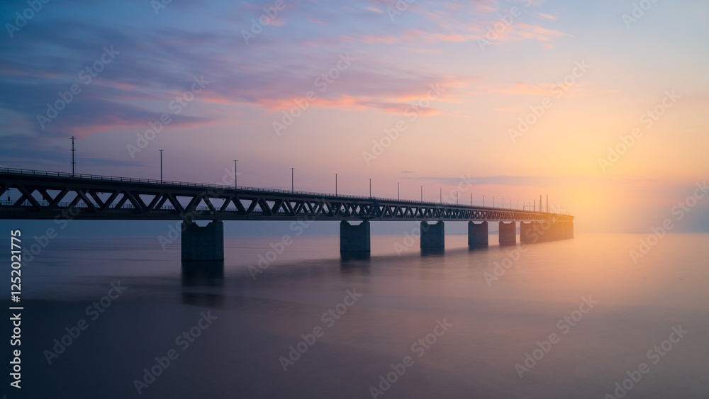 The Oresund Bridge is a combined motorway and railway bridge between Sweden and Denmark (Malmo and Copenhagen) The Oresund Bridge is a combined motorway and railway bridge between Sweden and Denmark (Malmo and Copenhagen)
