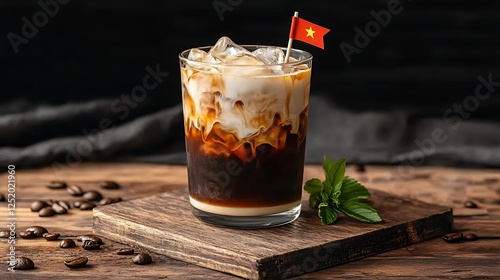 Vietnamese Iced Coffee Minimalist Presentation