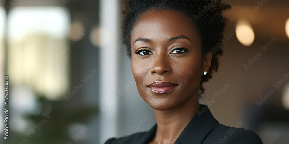 Obraz premium Portrait of Female CEO Leading Conference Call