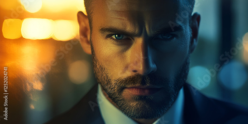 Professional Businessman with Sharp Facial Details