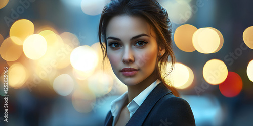 Businesswoman with Detailed Face and Professional Expression