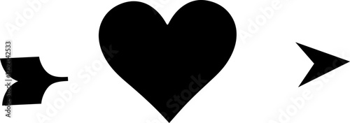 arrow with heart silhouette vector file svg black heart arrow heart
