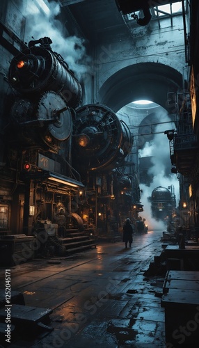  Industrial Steampunk Factory Interior