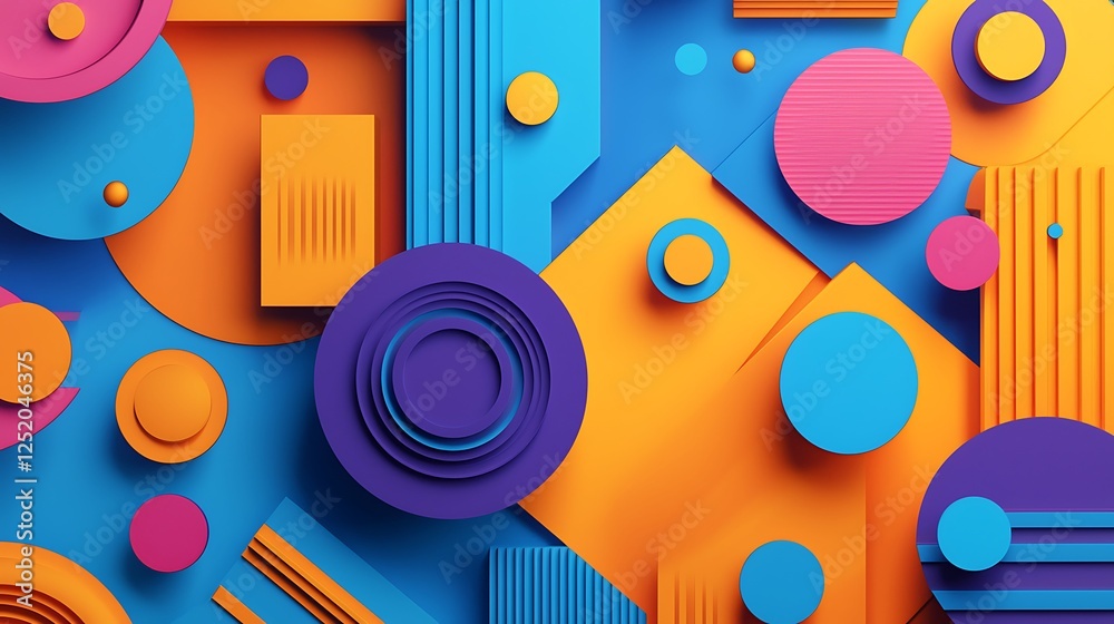 Obraz premium Vibrant geometric spirals creating a dynamic composition for brainstorming concepts