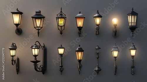 Discover and explore a stunning and impressive array of 3D realistic outdoor garden wall lamps that come in various unique styles, including both vintage designs and contemporary modern aesthetics