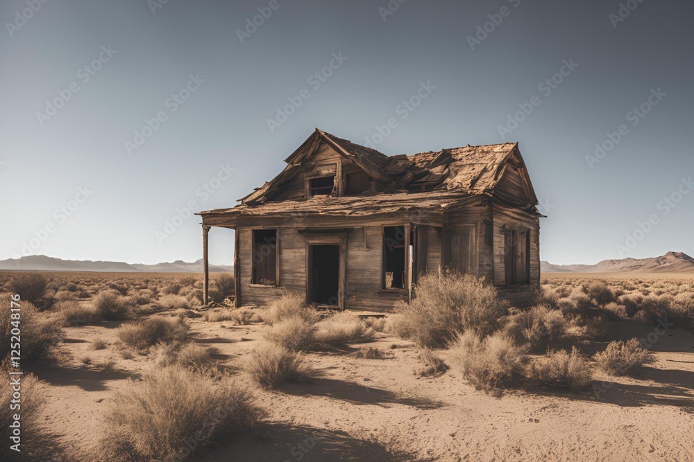 Abandoned Old House in The Middle of The Desert Abandoned Old House in The Middle of The Desert