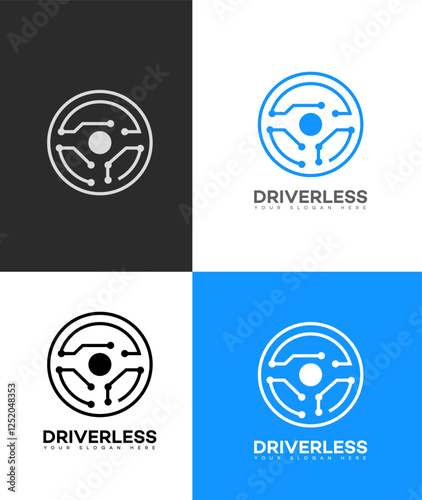 Driverless Car Logo Design Autonomous Vehicle Technology Branding